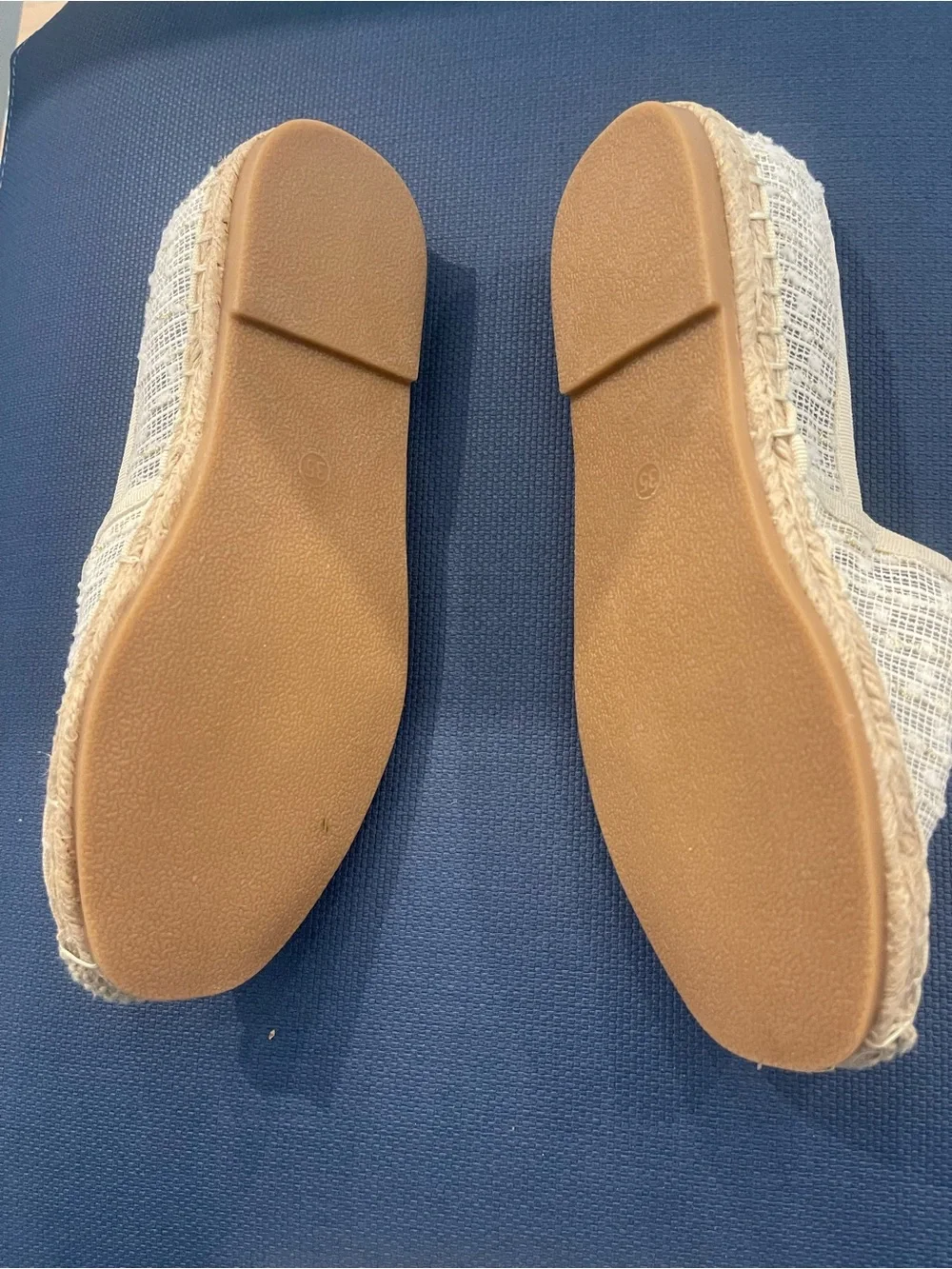 Woven Cream Espadrille Slip-On Flats for Women